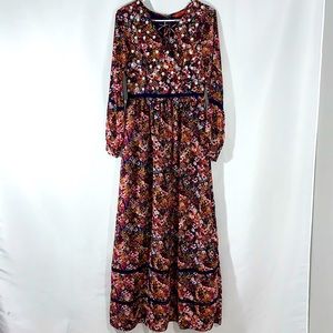 Modcloth Floral Maxi Dress Size Small
